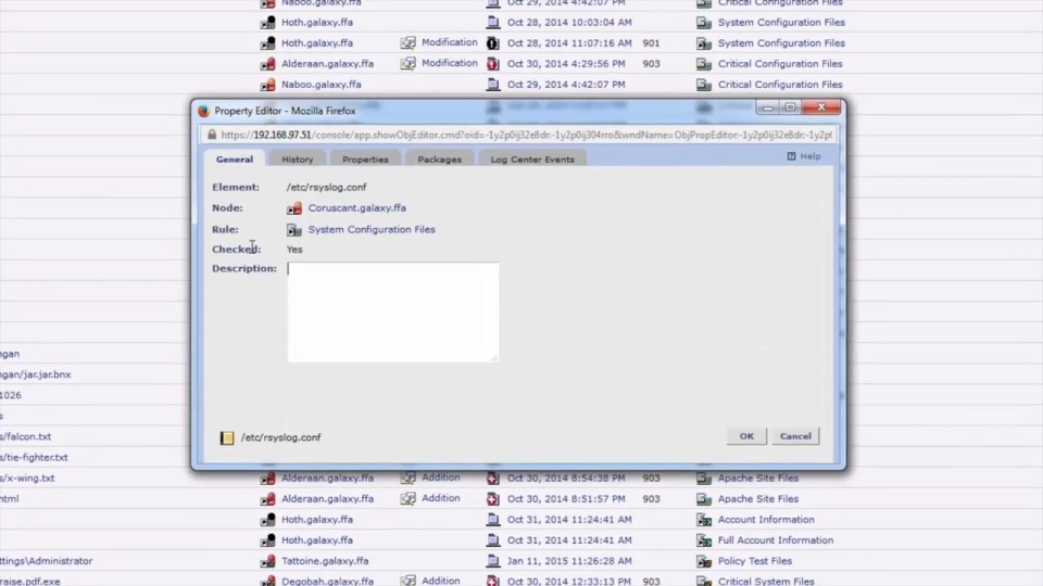 screenshot of Tripwire Enterprise